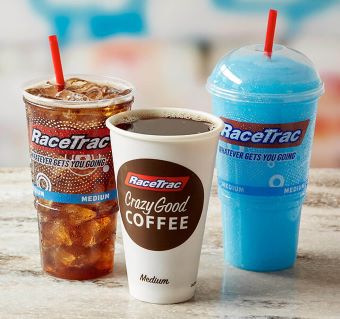 RaceTrac fountain drink, coffee, and slushie