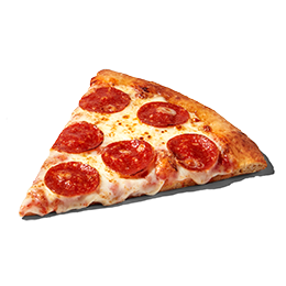 Hot fresh pepperoni pizza slice